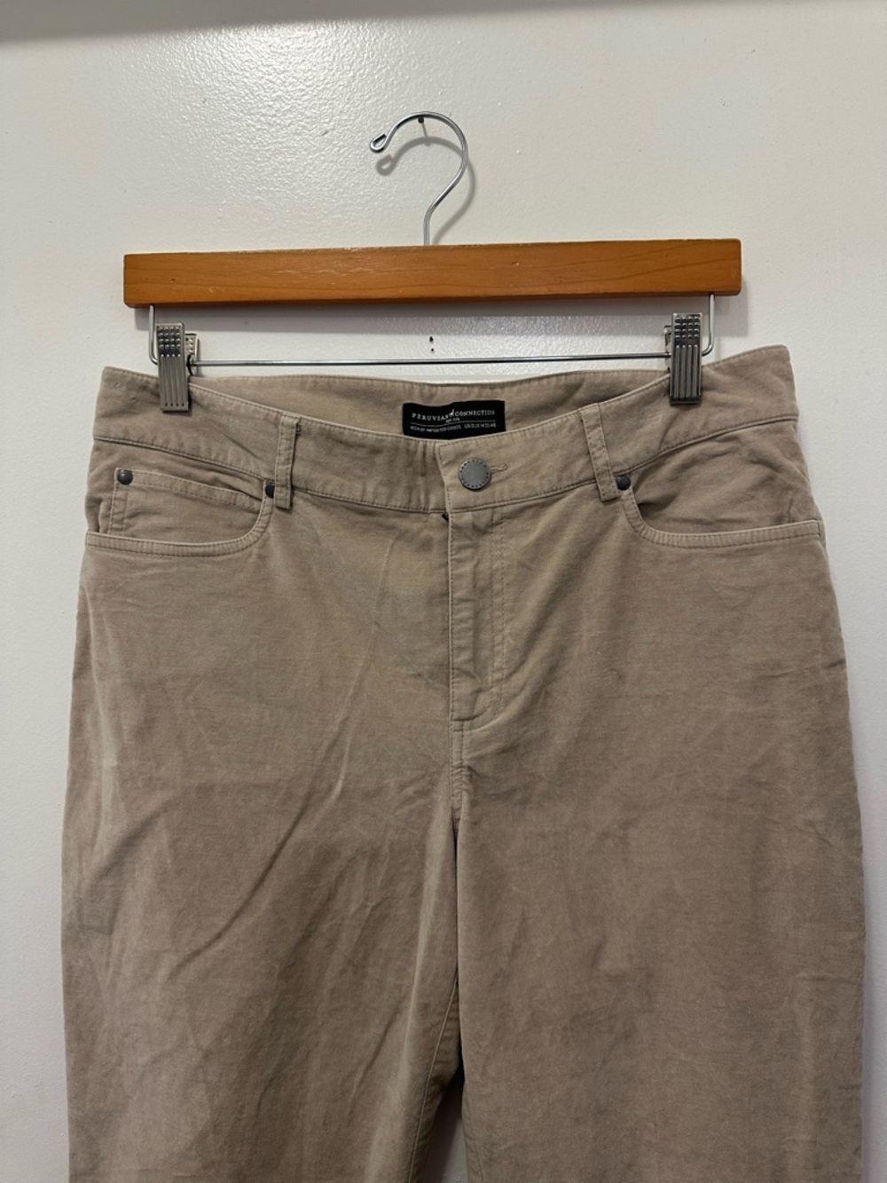Peruvian Connection Women's Straight-Leg pants in Taupe Sz 10 - Picture 2 of 5